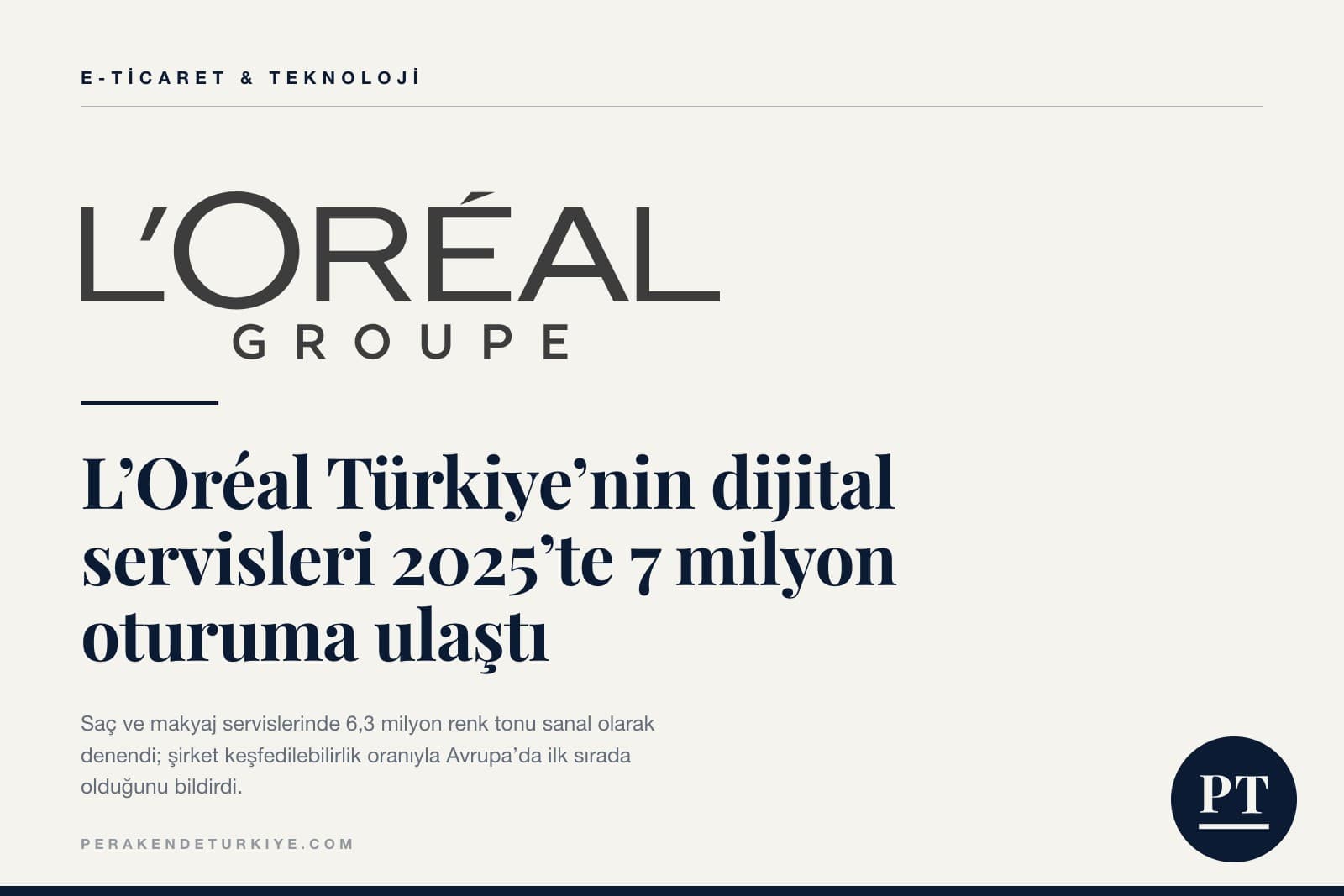 L’Oréal Türkiye’nin dijital servisleri 2025’te 7 milyon oturuma ulaştı