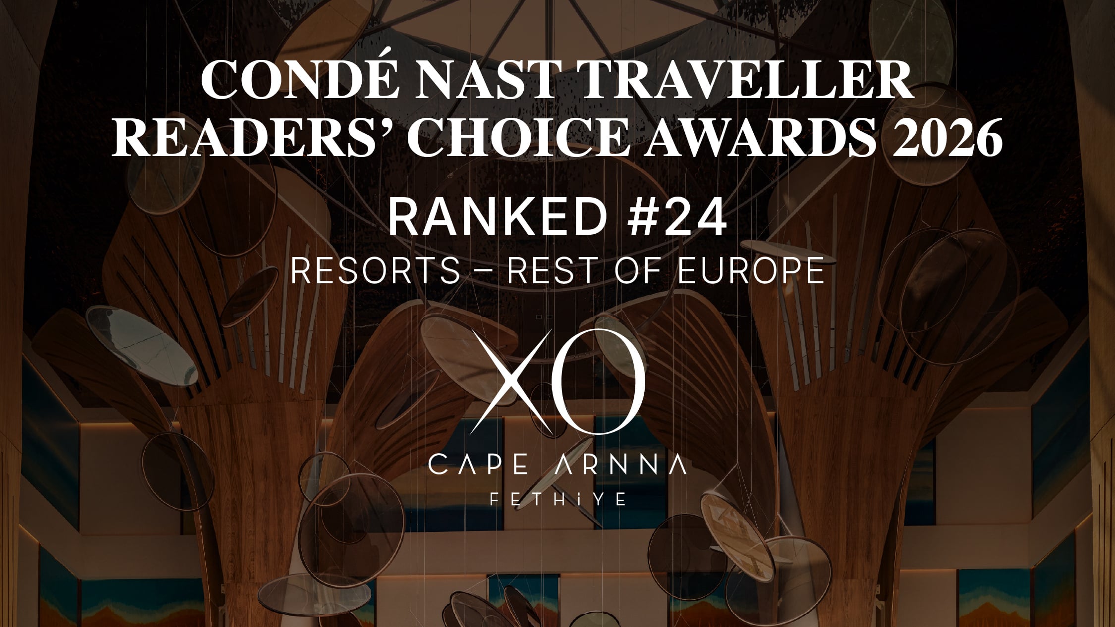 XO Cape Arnna Condé Nast okur listesinde 24. sırada